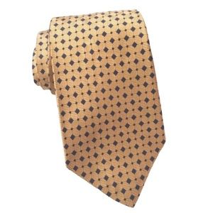 PRE-OWNED J. CREW Patterned Silk Men’s Tie, Gold/ Blue